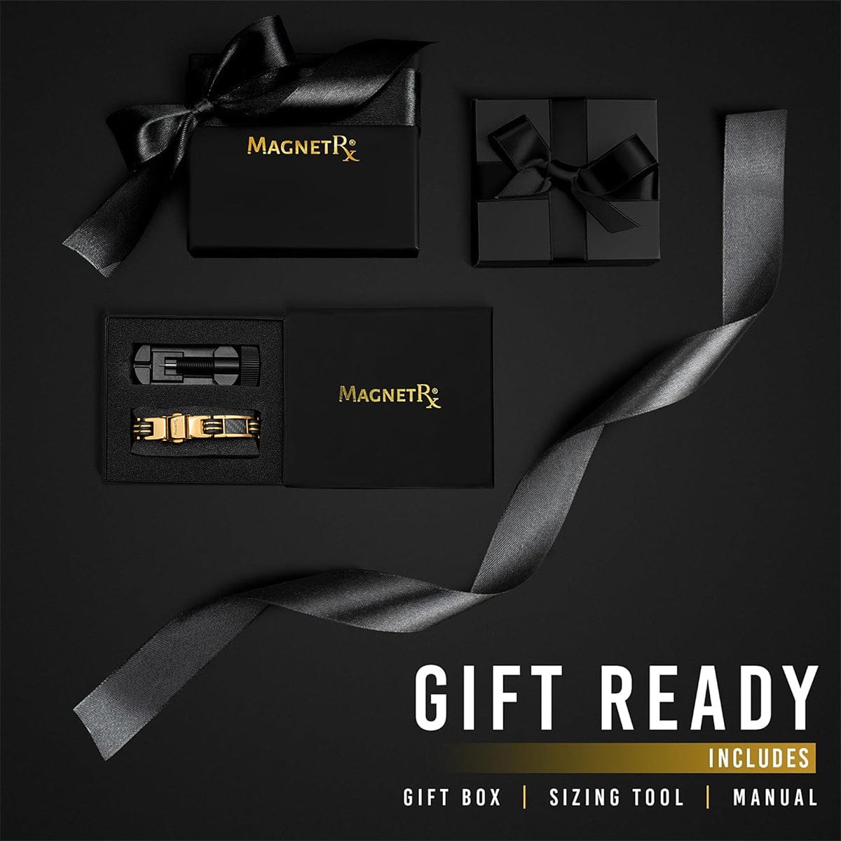 Carbon Fiber Magnetic Bracelet for Men (Gold)