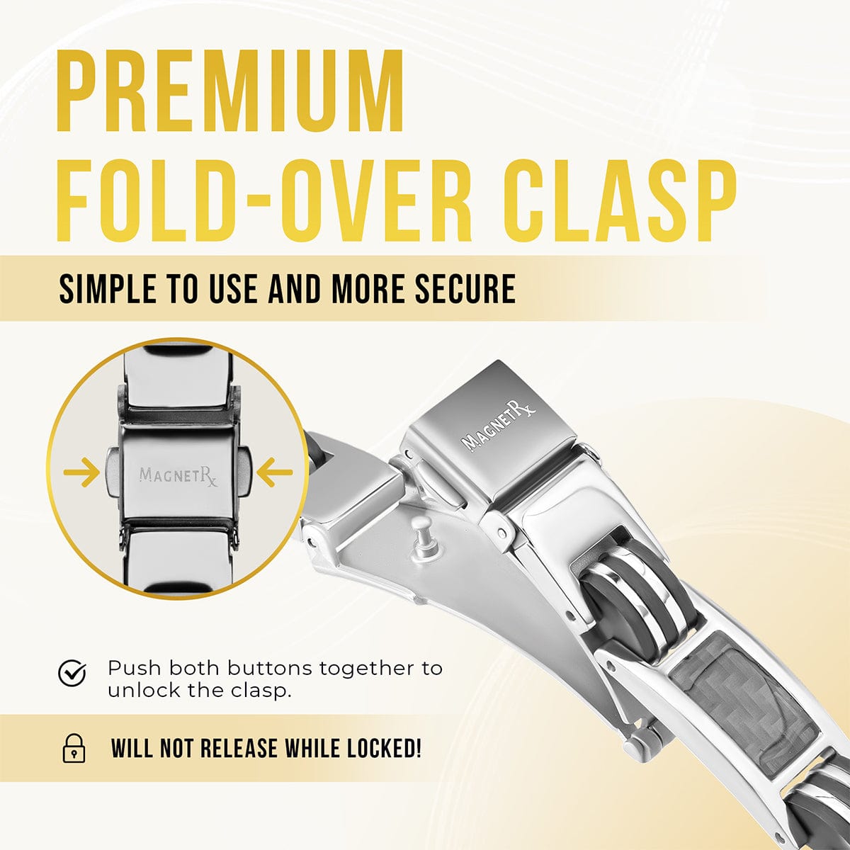 Carbon Fiber Magnetic Bracelet for Men (Silver)