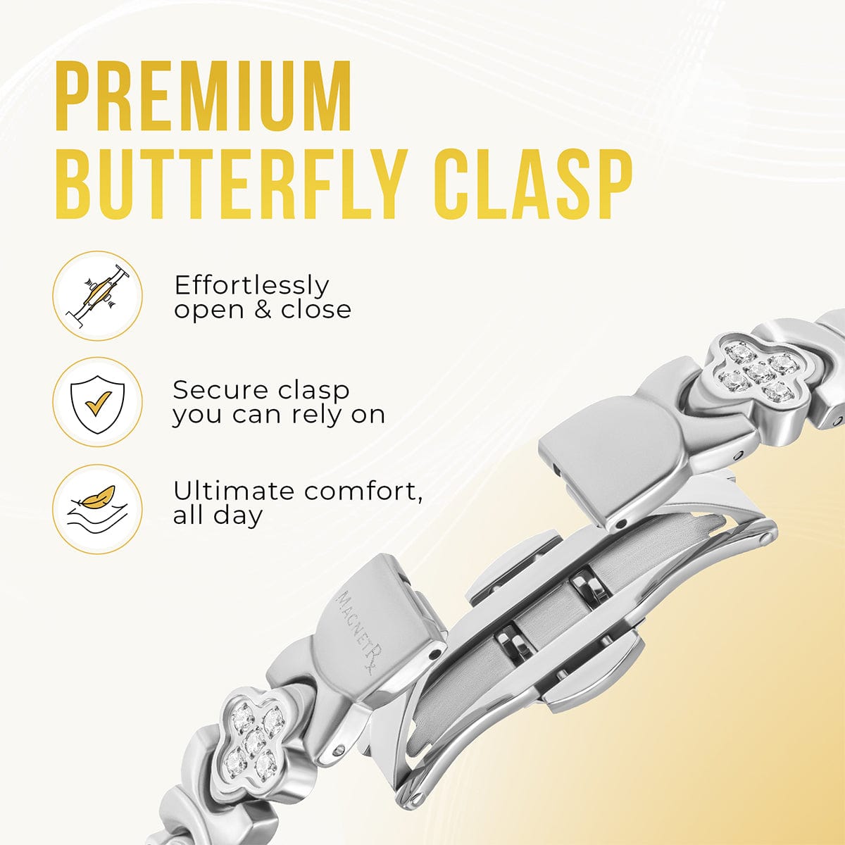 Clover Magnetic Bracelet for Women (Silver)