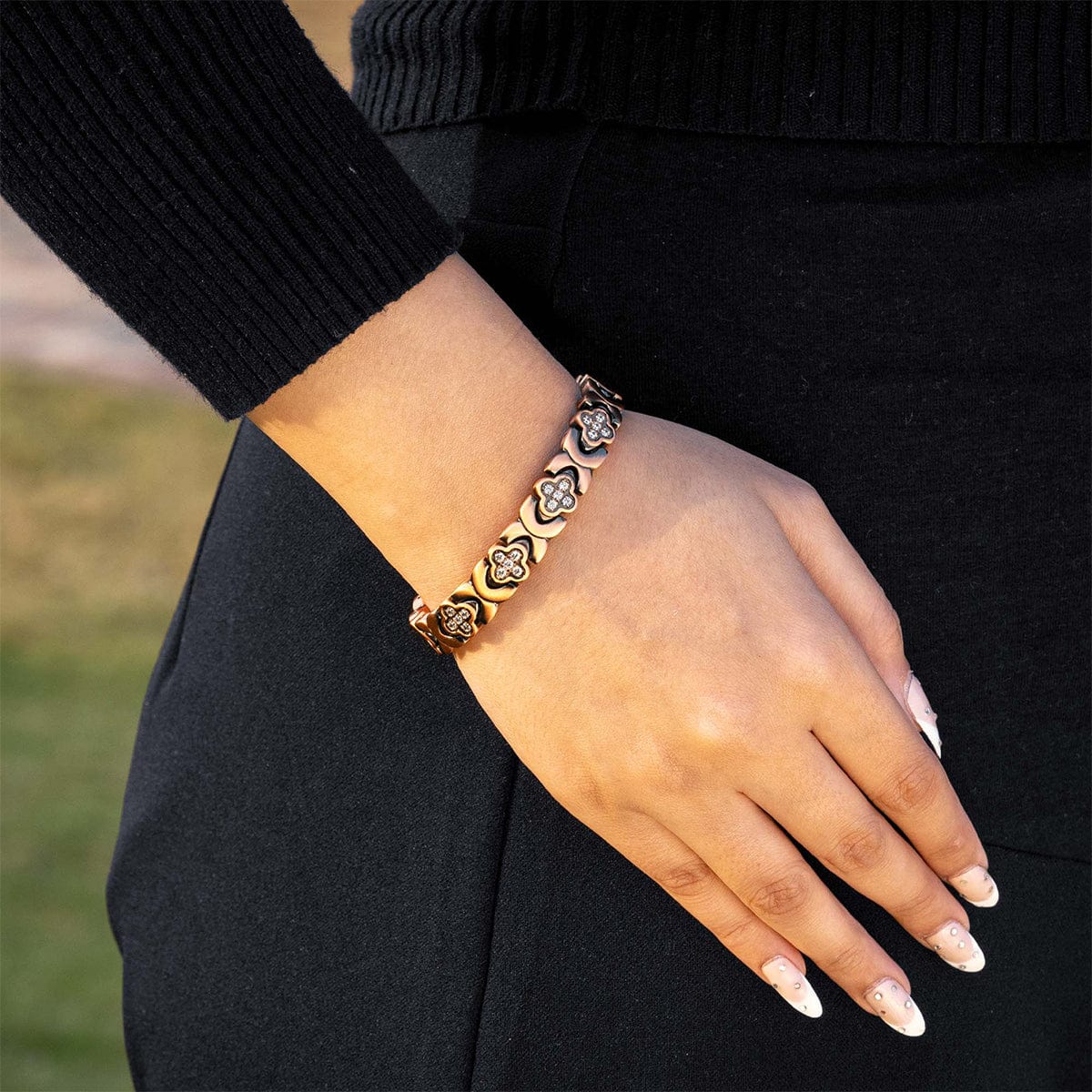 Copper Clover Magnetic Bracelet for Women