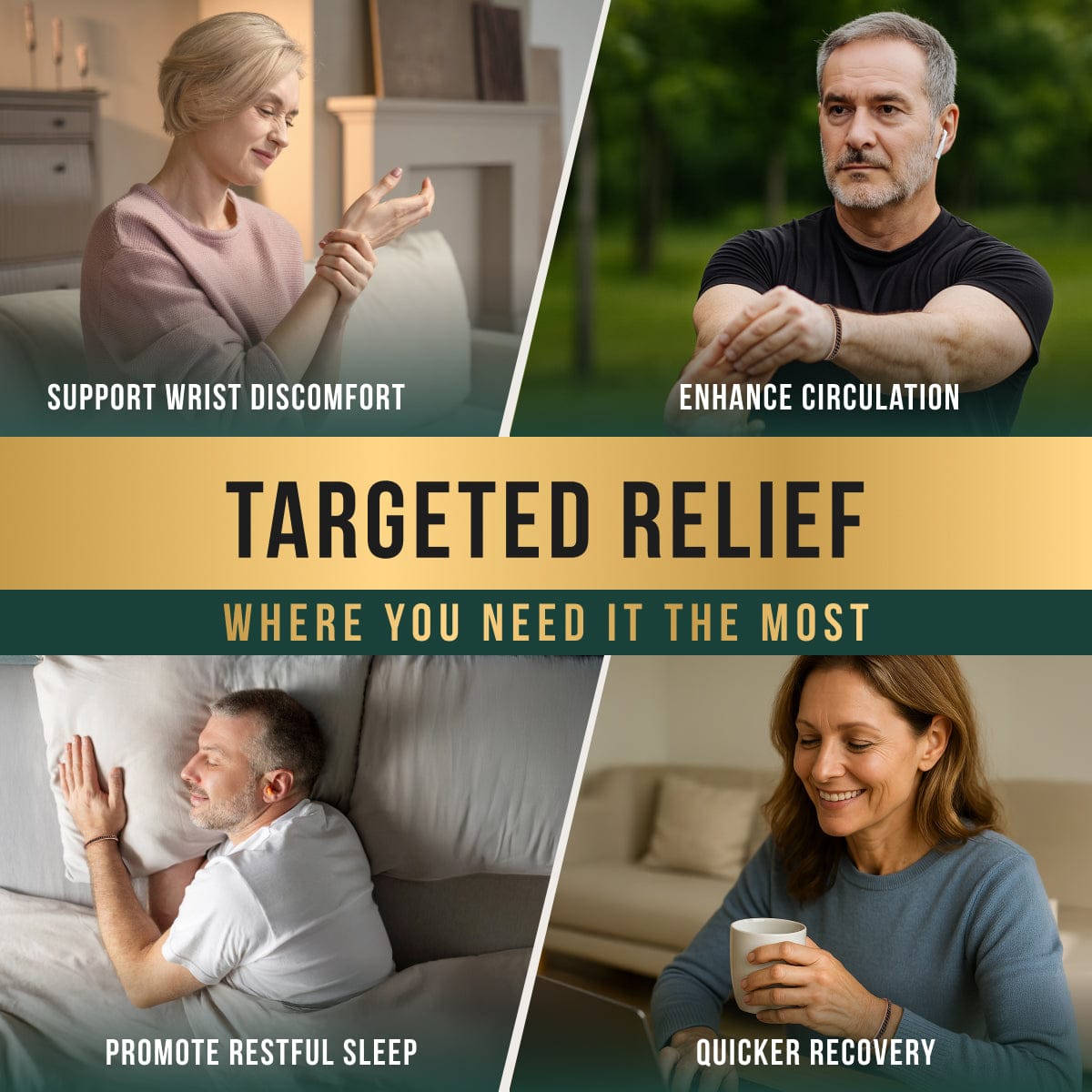 Magnetic Bracelet Curb Chain Inlay Copper Cuff Magnetic Therapy Bracelet for Men & Women MagnetRX