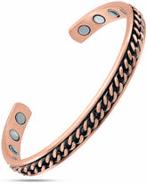 Magnetic Bracelet Curb Chain Inlay Copper Cuff Magnetic Therapy Bracelet for Men & Women MagnetRX