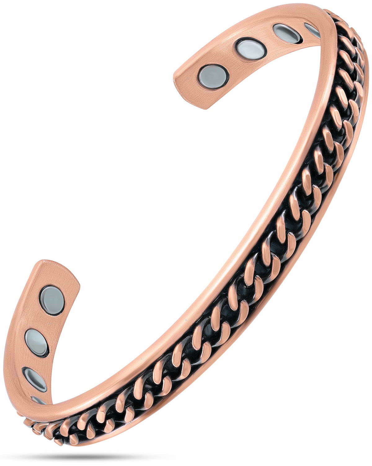 Magnetic Bracelet Curb Chain Inlay Copper Cuff Magnetic Therapy Bracelet for Men & Women MagnetRX