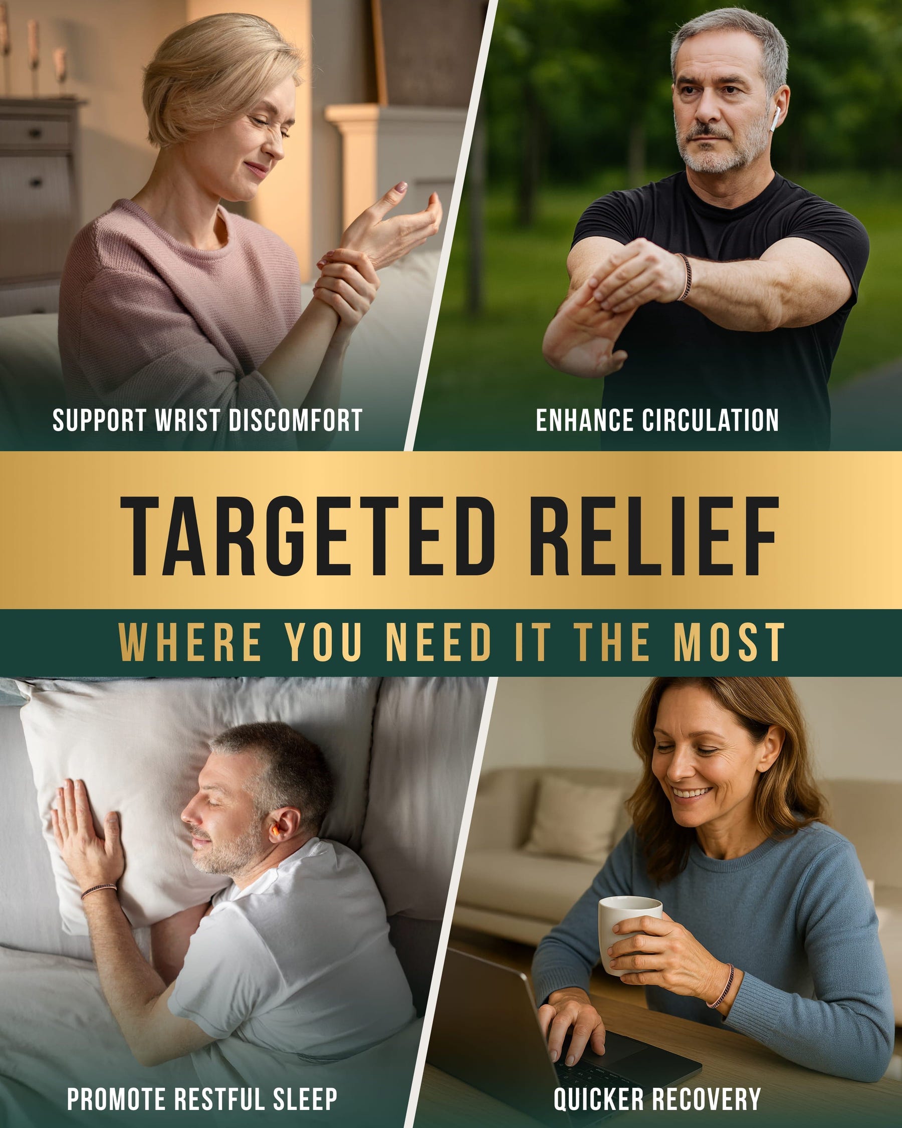 Magnetic Bracelet Curb Chain Inlay Copper Cuff Magnetic Therapy Bracelet for Men & Women MagnetRX