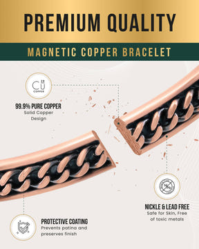 Magnetic Bracelet Curb Chain Inlay Copper Cuff Magnetic Therapy Bracelet for Men & Women MagnetRX