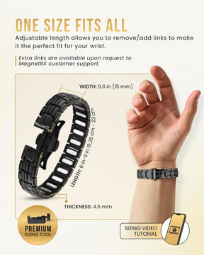 Magnetic Bracelet EllipseMAX Magnetic Bracelet for Men (Black) MagnetRX