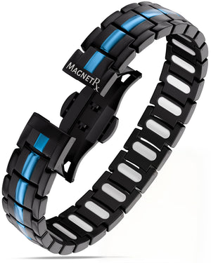 EllipseMAX Magnetic Bracelet for Men (Black & Blue Line)