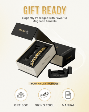 Magnetic Bracelet EllipseMAX Magnetic Bracelet for Men (Black & Gold) MagnetRX