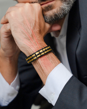 Magnetic Bracelet EllipseMAX Magnetic Bracelet for Men (Black & Gold) MagnetRX