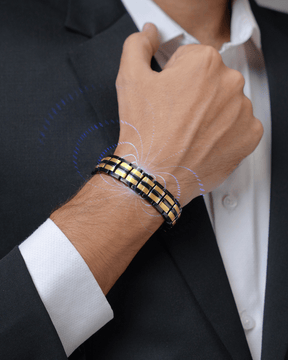 Magnetic Bracelet EllipseMAX Magnetic Bracelet for Men (Black & Gold) MagnetRX