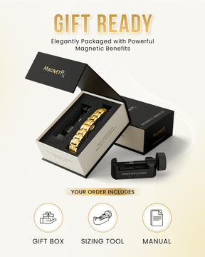 Magnetic Bracelet EllipseMAX Magnetic Bracelet for Men (Gold) MagnetRX