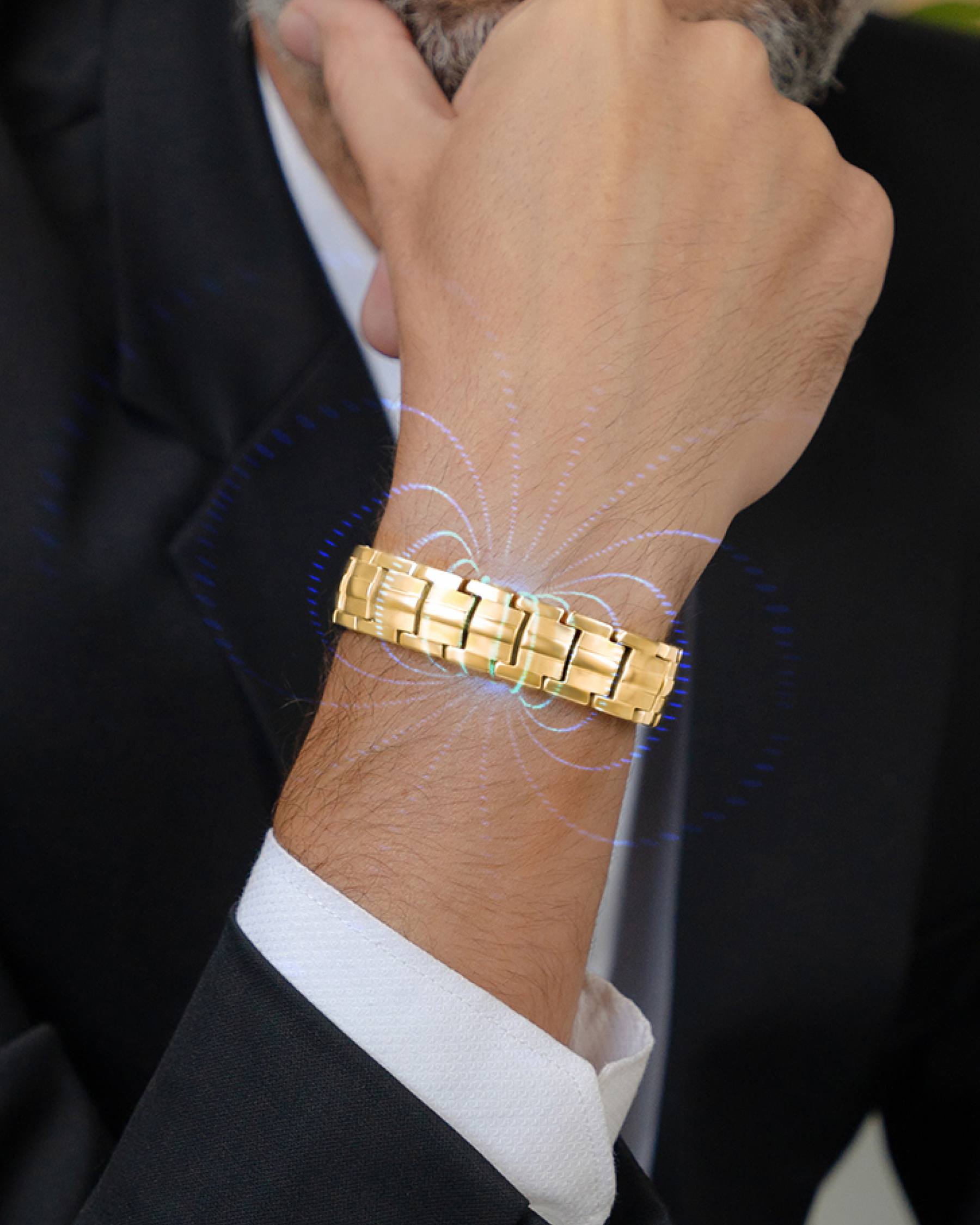 Magnetic Bracelet EllipseMAX Magnetic Bracelet for Men (Gold) MagnetRX