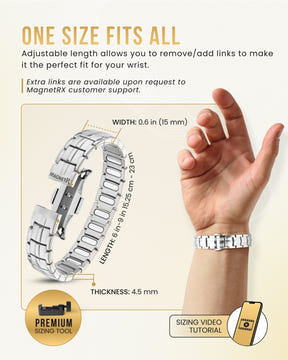 Magnetic Bracelet EllipseMAX Magnetic Bracelet for Men (Silver) MagnetRX