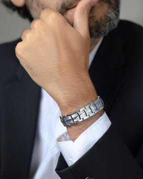 Magnetic Bracelet EllipseMAX Magnetic Bracelet for Men (Silver) MagnetRX