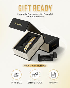 Magnetic Bracelet EllipseMAX Magnetic Bracelet for Men (Silver & Gold) MagnetRX