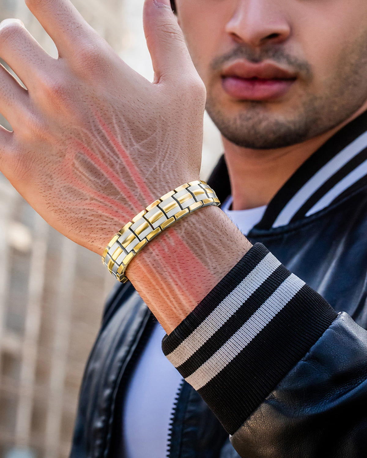 Magnetic Bracelet EllipseMAX Magnetic Bracelet for Men (Silver & Gold) MagnetRX