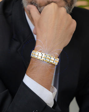 Magnetic Bracelet EllipseMAX Magnetic Bracelet for Men (Silver & Gold) MagnetRX