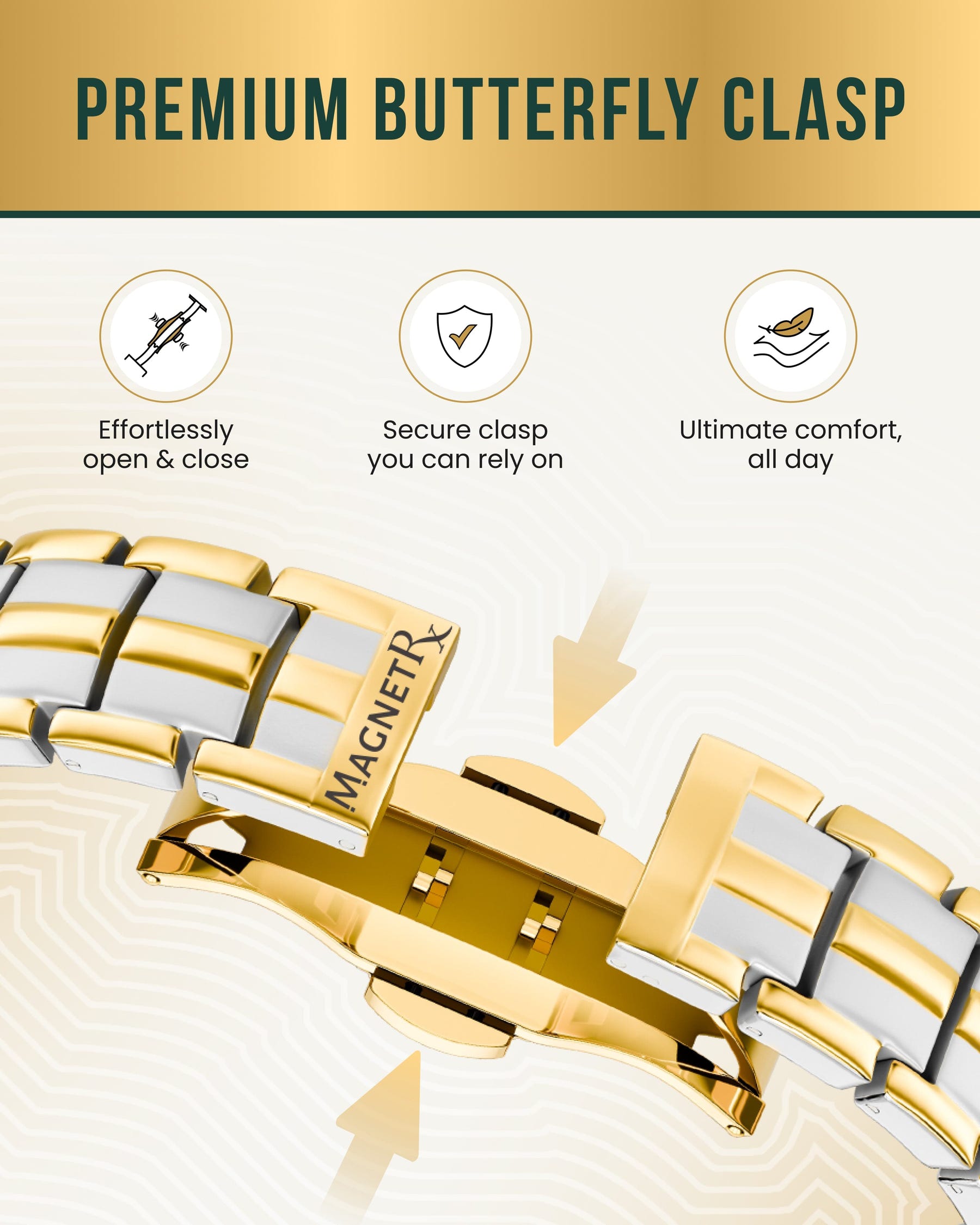 Magnetic Bracelet EllipseMAX Magnetic Bracelet for Men (Silver & Gold) MagnetRX