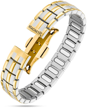 EllipseMAX Magnetic Bracelet for Men (Silver & Gold)