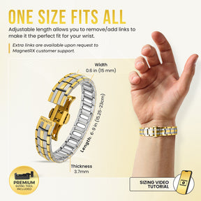 EllipseMAX Magnetic Bracelet for Men (Silver & Gold)