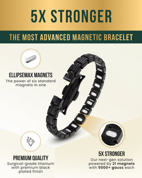 Magnetic Bracelet EllipseMAX Magnetic Bracelet for Women (Black) MagnetRX
