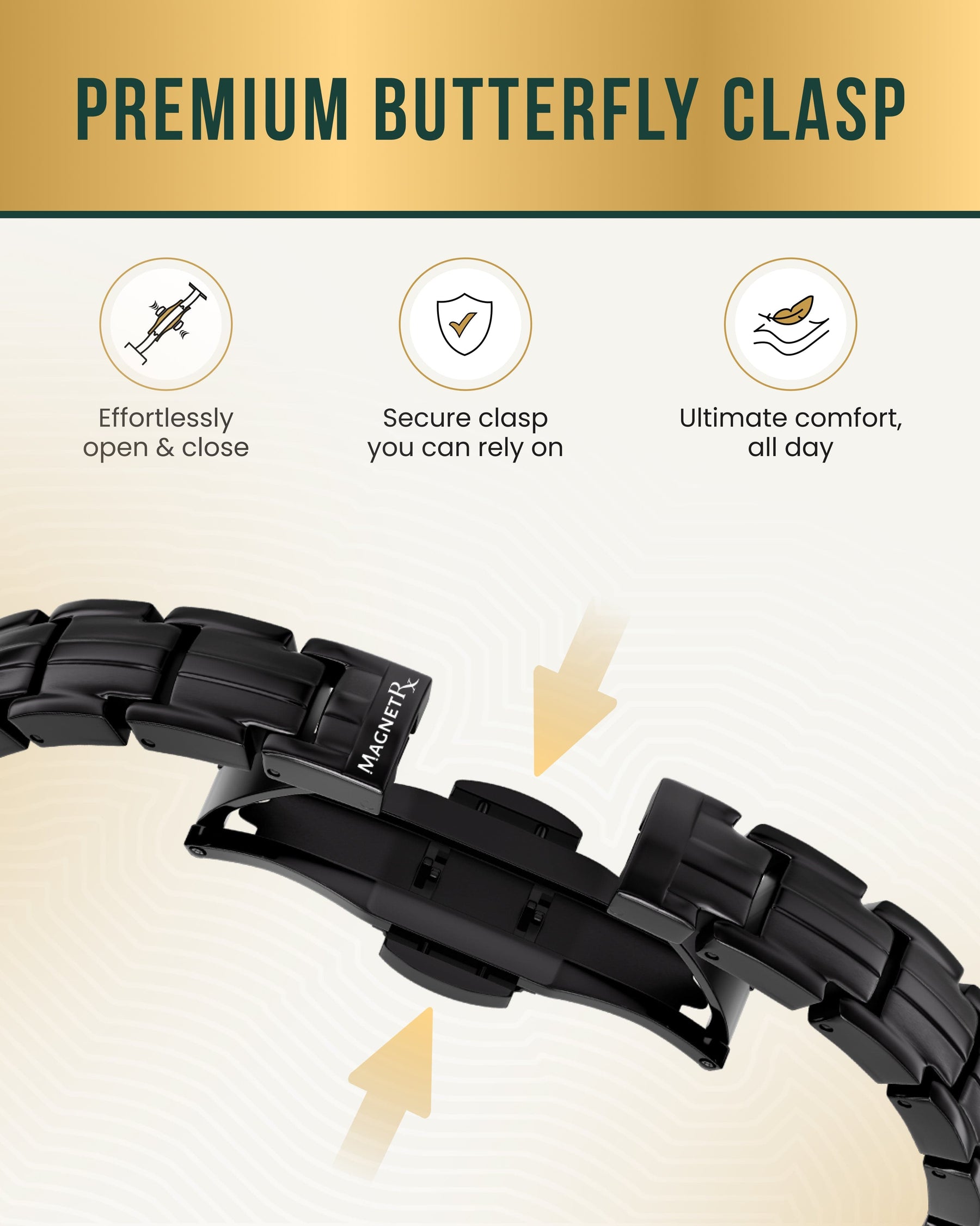 Magnetic Bracelet EllipseMAX Magnetic Bracelet for Women (Black) MagnetRX