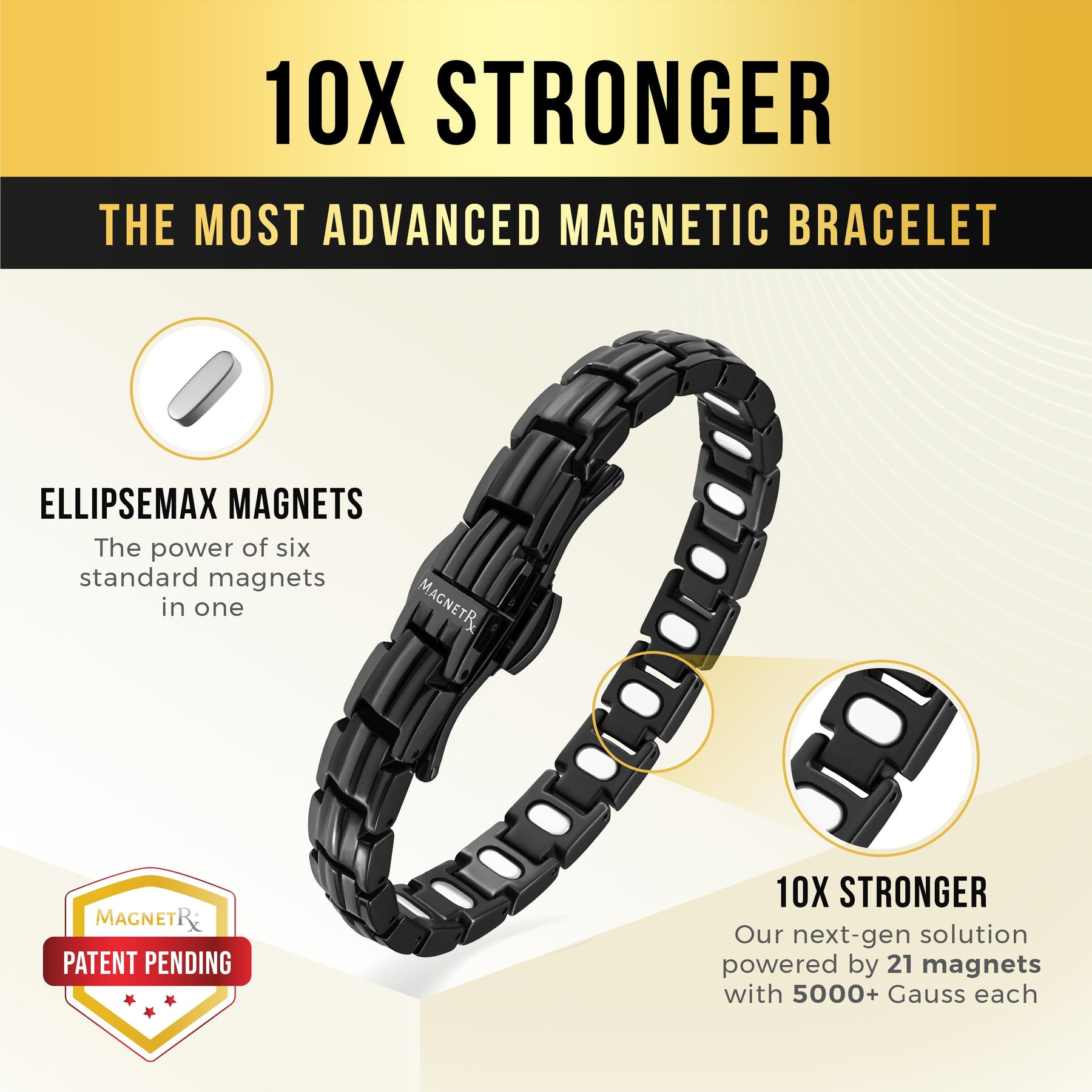 EllipseMAX Magnetic Bracelet for Women (Black)