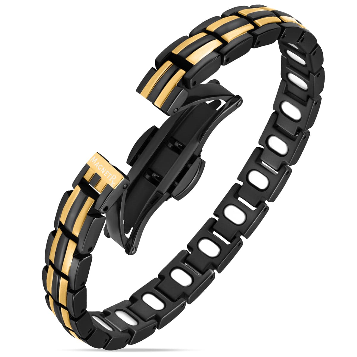 EllipseMAX Magnetic Bracelet for Women (Black & Gold)