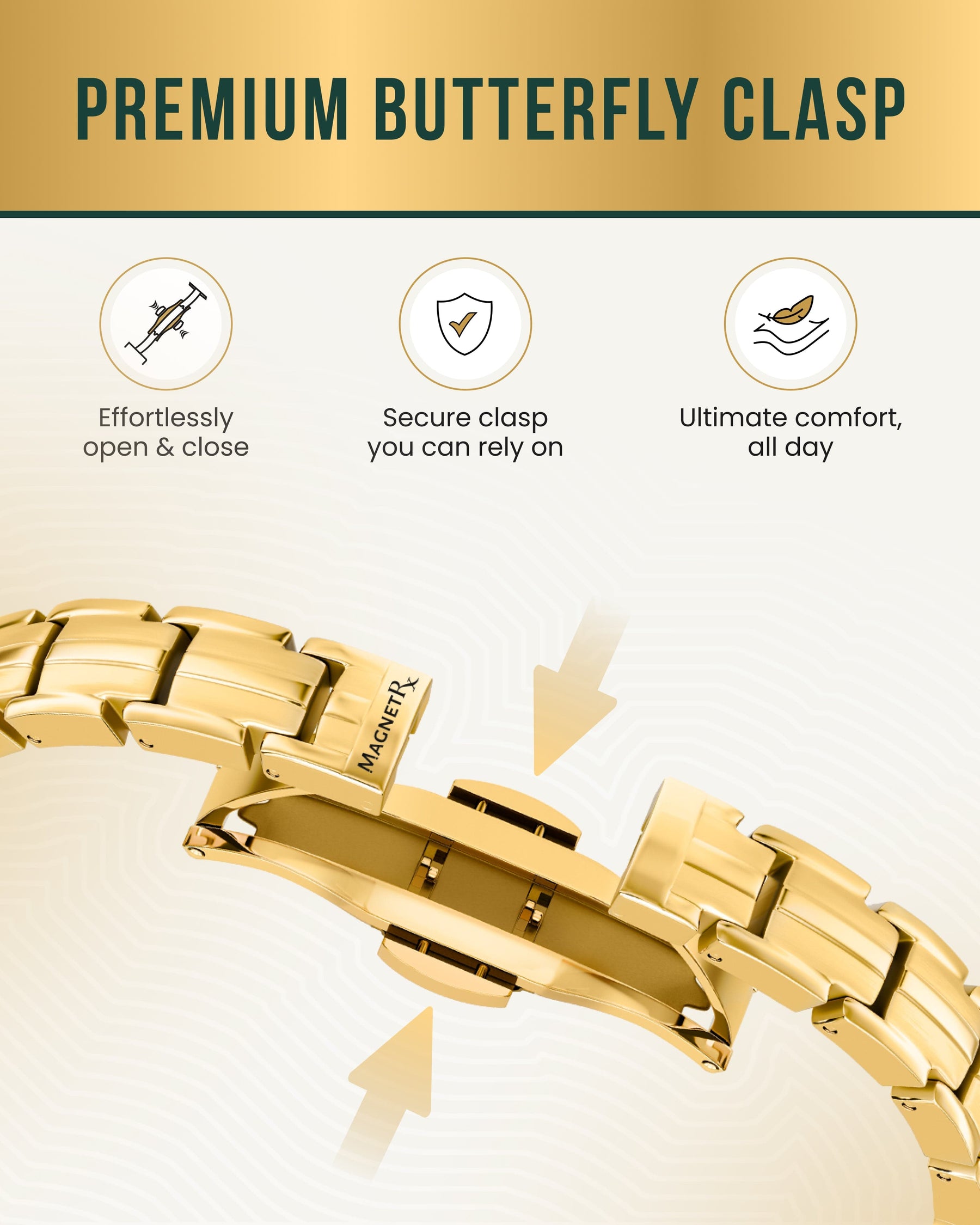 Magnetic Bracelet EllipseMAX Magnetic Bracelet for Women (Gold) MagnetRX