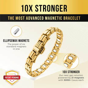 Magnetic Bracelet EllipseMAX Magnetic Bracelet for Women (Gold) MagnetRX