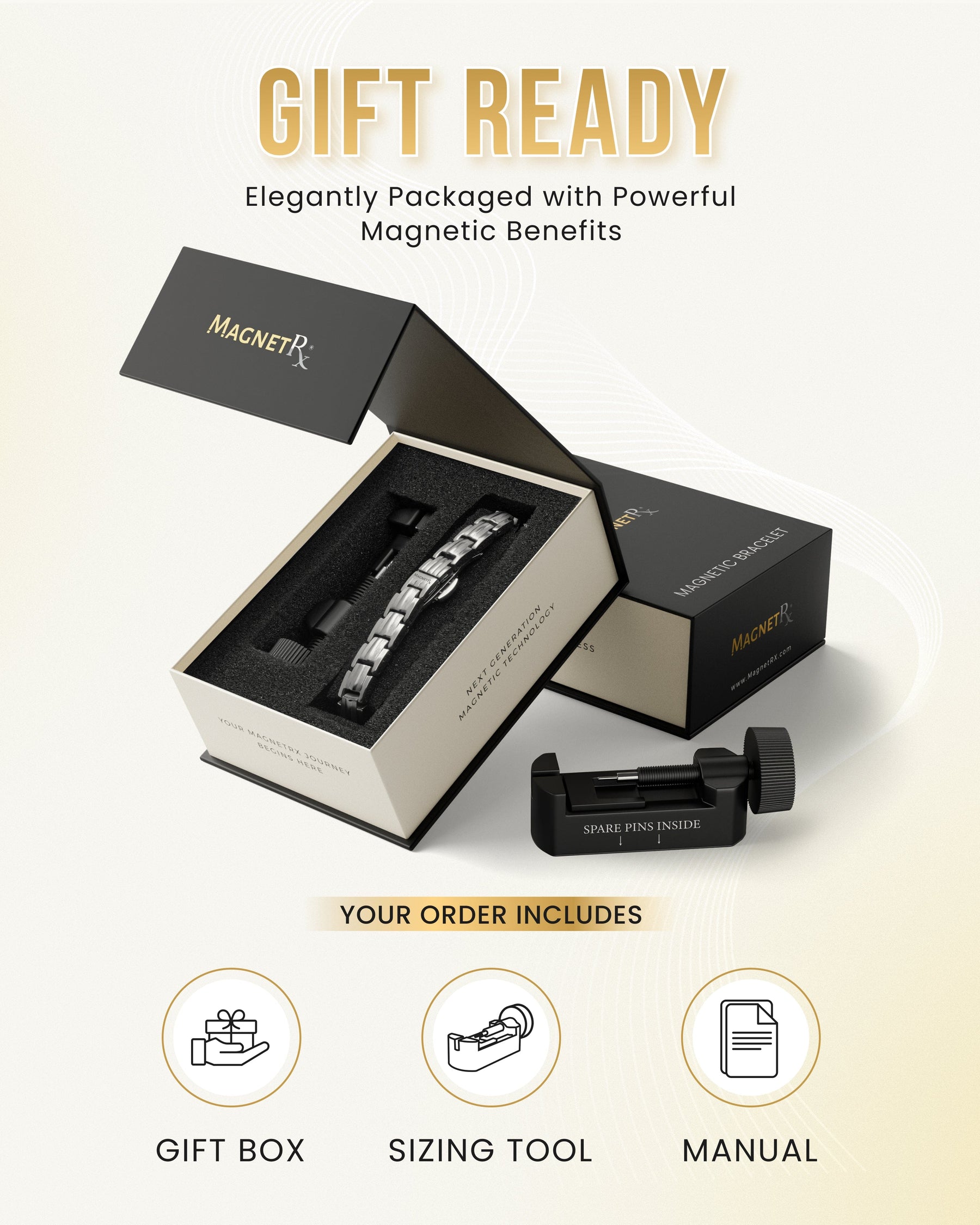 Magnetic Bracelet EllipseMAX Magnetic Bracelet for Women (Silver) MagnetRX