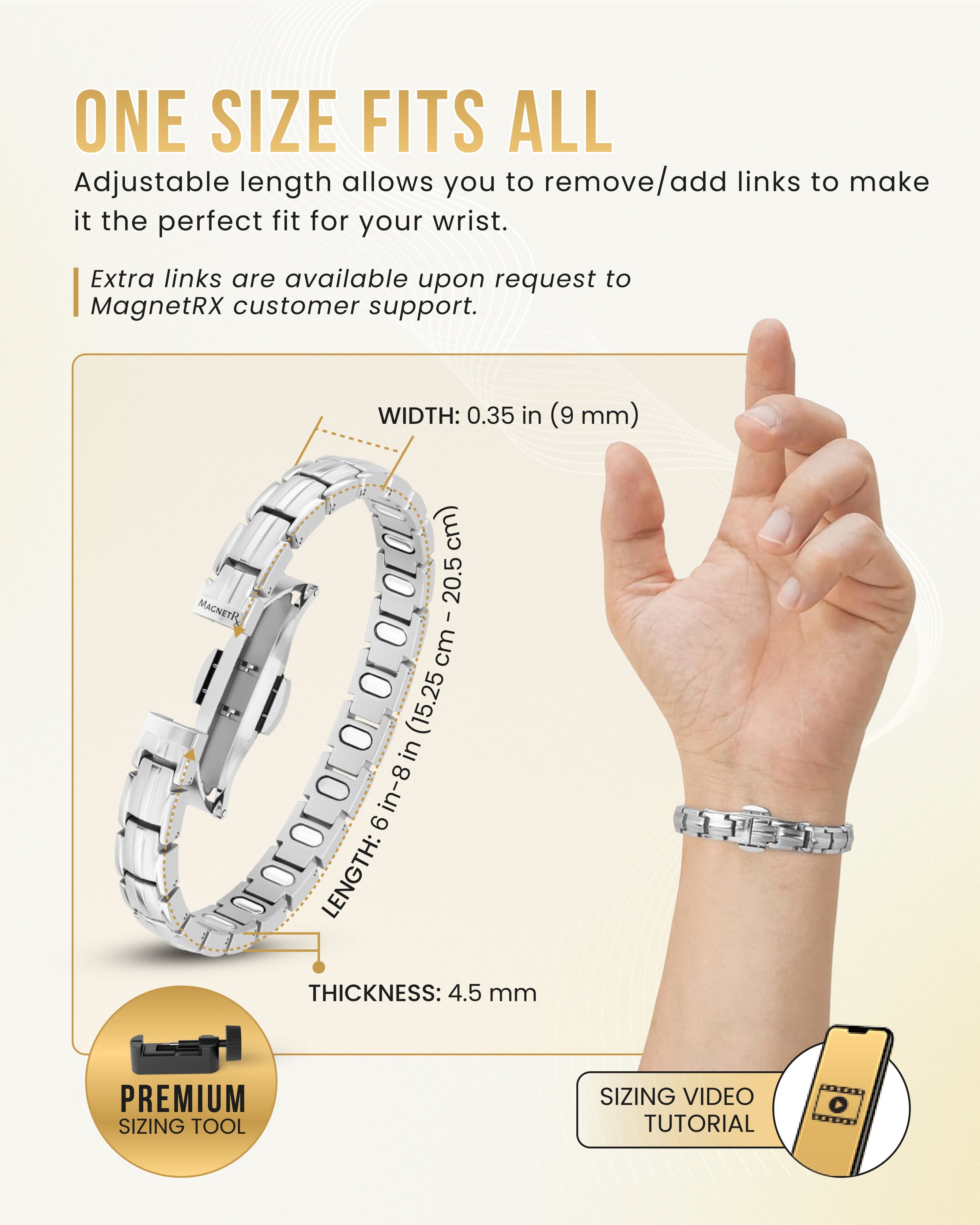 EllipseMAX Silver Magnetic Women's Bracelet - MagnetRX