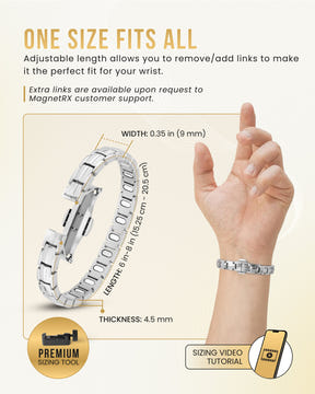 Magnetic Bracelet EllipseMAX Magnetic Bracelet for Women (Silver) MagnetRX