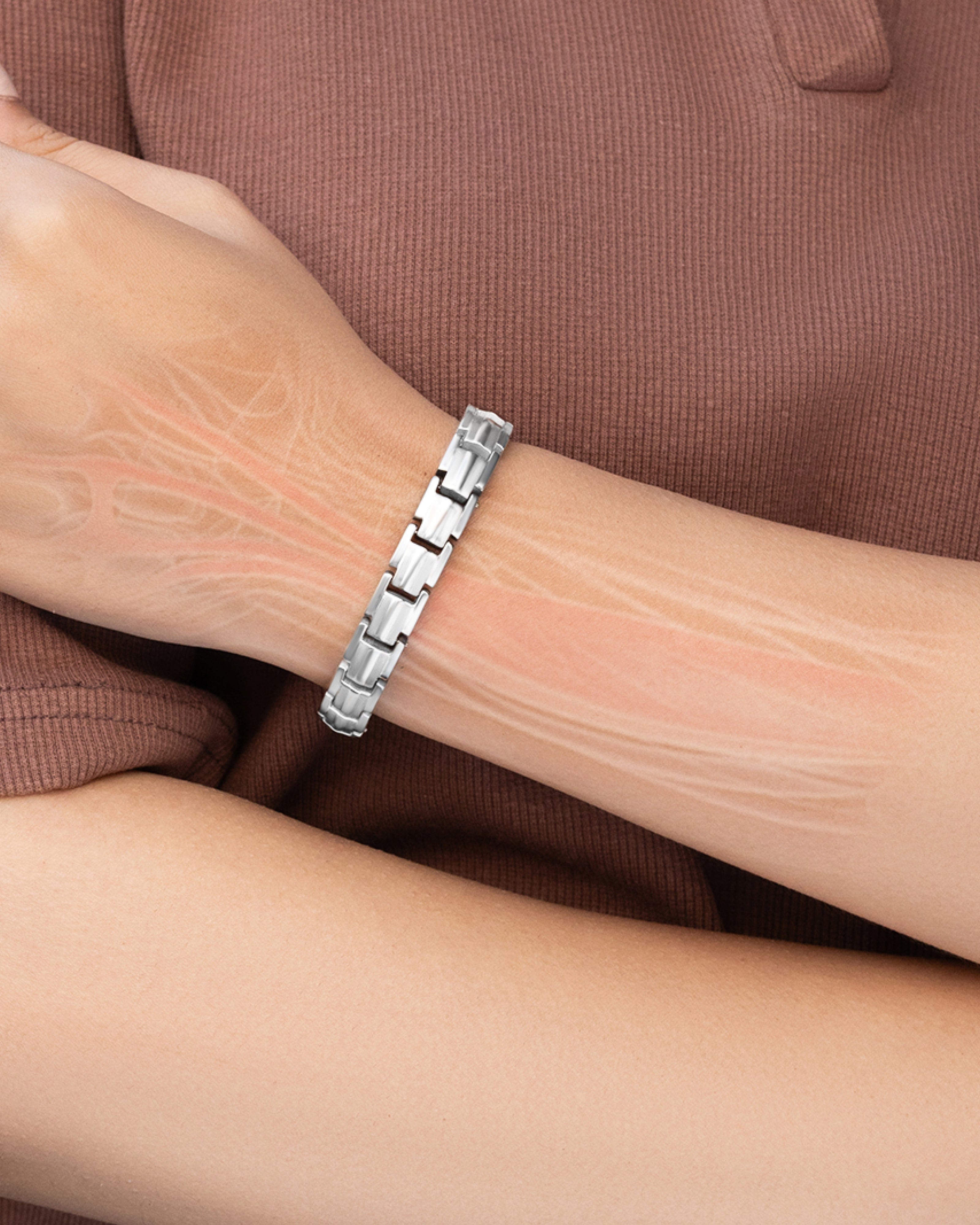 EllipseMAX Silver Magnetic Women's Bracelet - MagnetRX