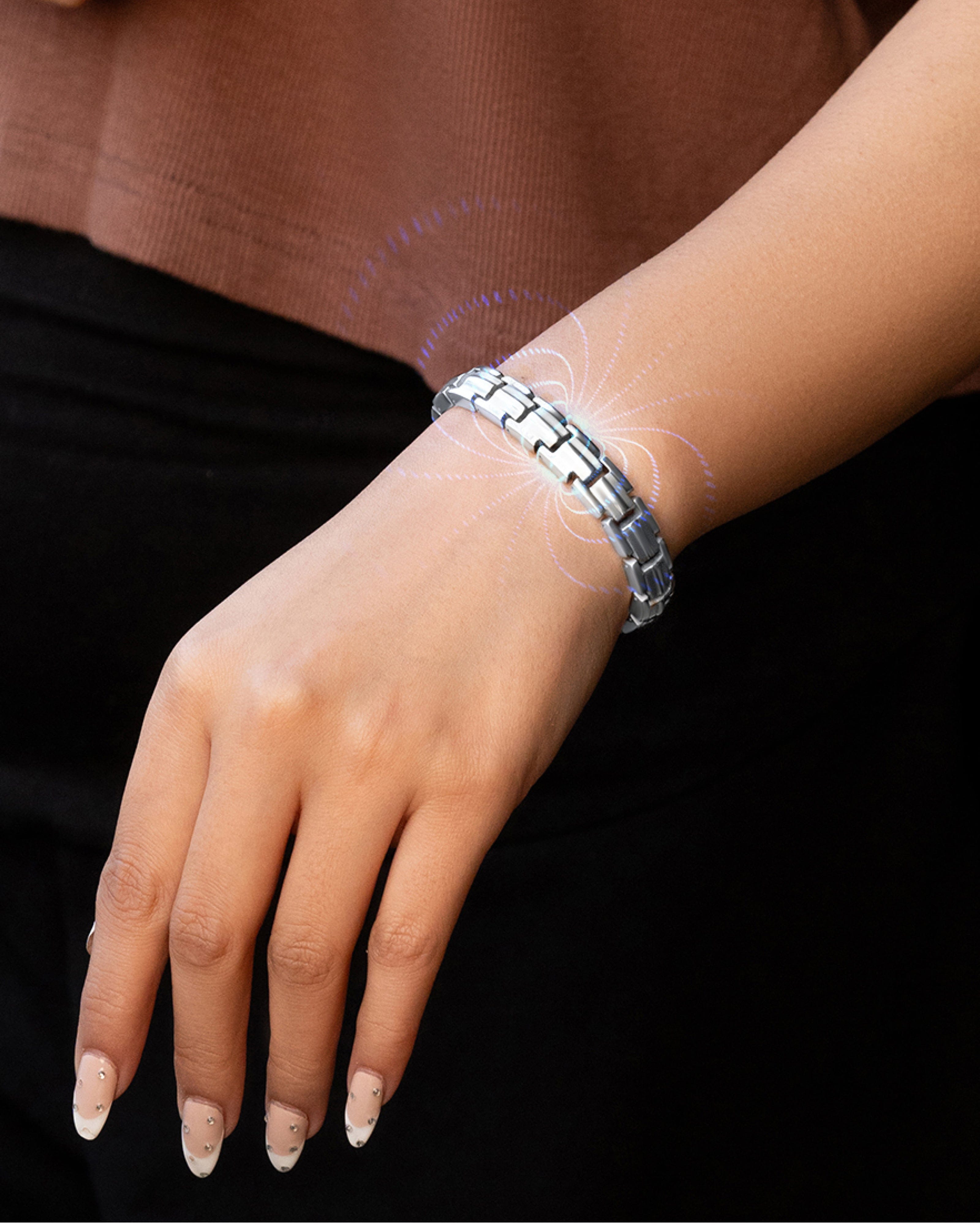 EllipseMAX Silver Magnetic Women's Bracelet - MagnetRX