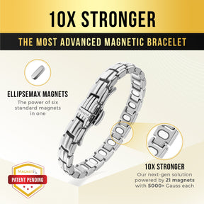 EllipseMAX Magnetic Bracelet for Women (Silver)