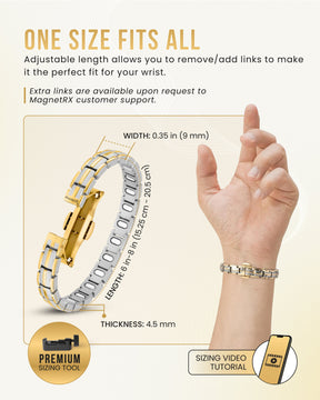 Magnetic Bracelet EllipseMAX Magnetic Bracelet for Women (Silver & Gold) MagnetRX
