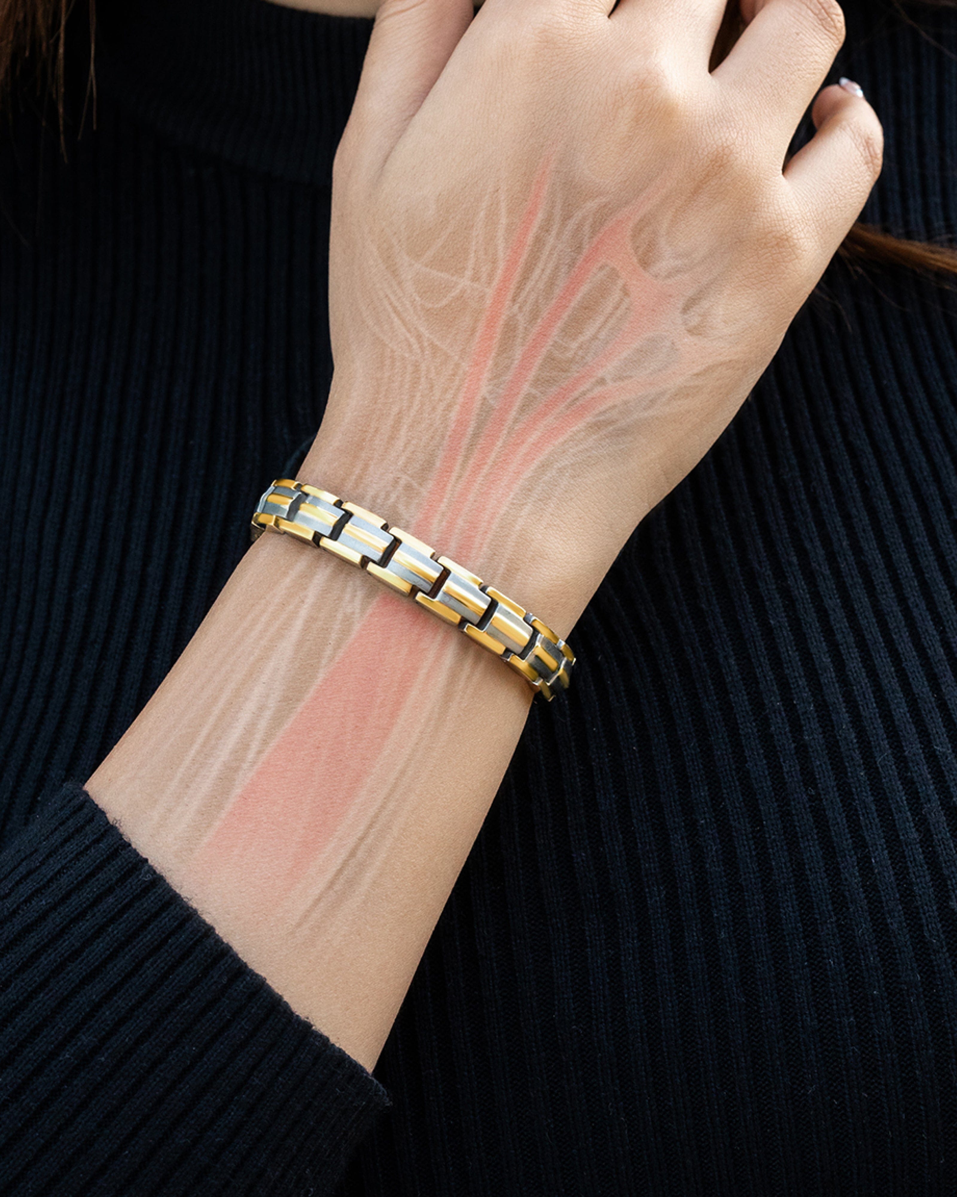 EllipseMAX Women Magnetic Bracelet Silver Gold - MagnetRX