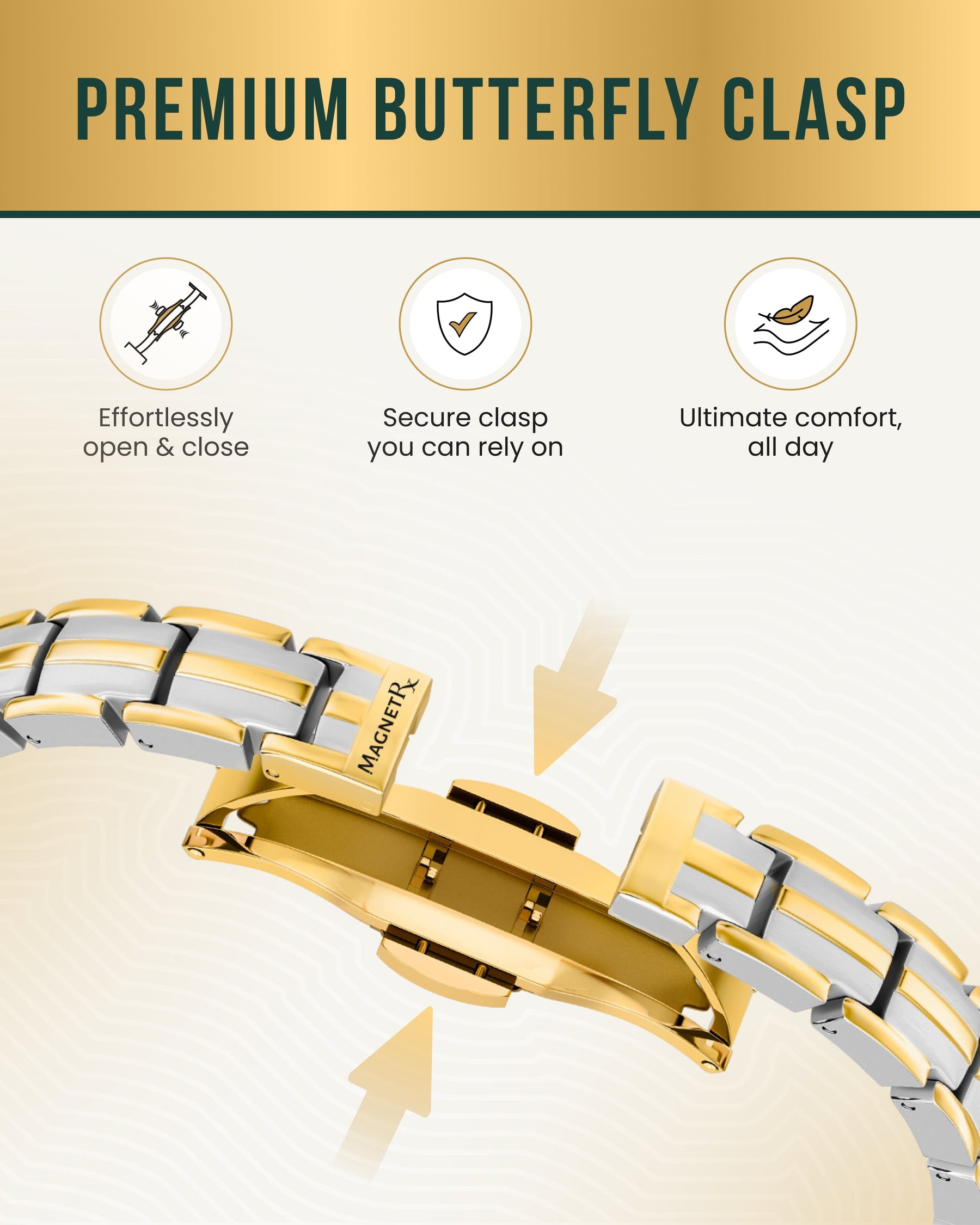 Magnetic Bracelet EllipseMAX Magnetic Bracelet for Women (Silver & Gold) MagnetRX