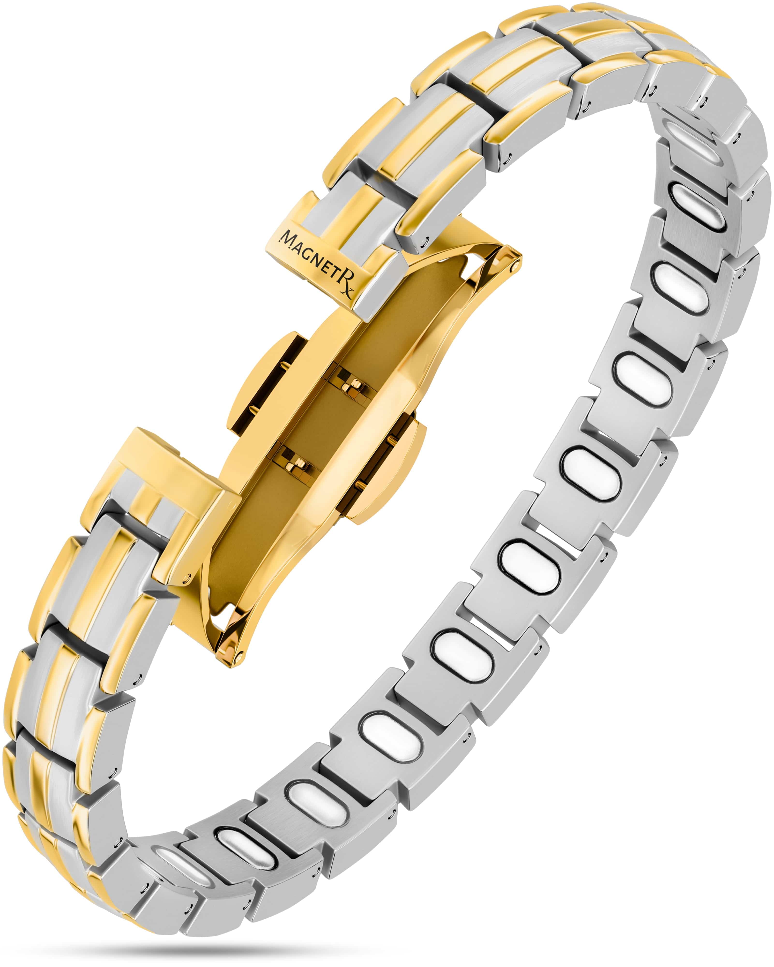 EllipseMAX Women Magnetic Bracelet Silver Gold - MagnetRX