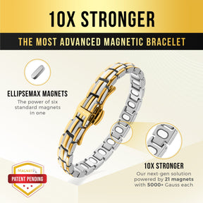 EllipseMAX Magnetic Bracelet for Women (Silver & Gold)