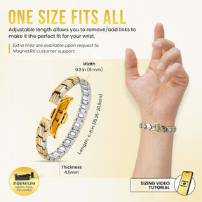 EllipseMAX Magnetic Bracelet for Women (Silver & Gold)