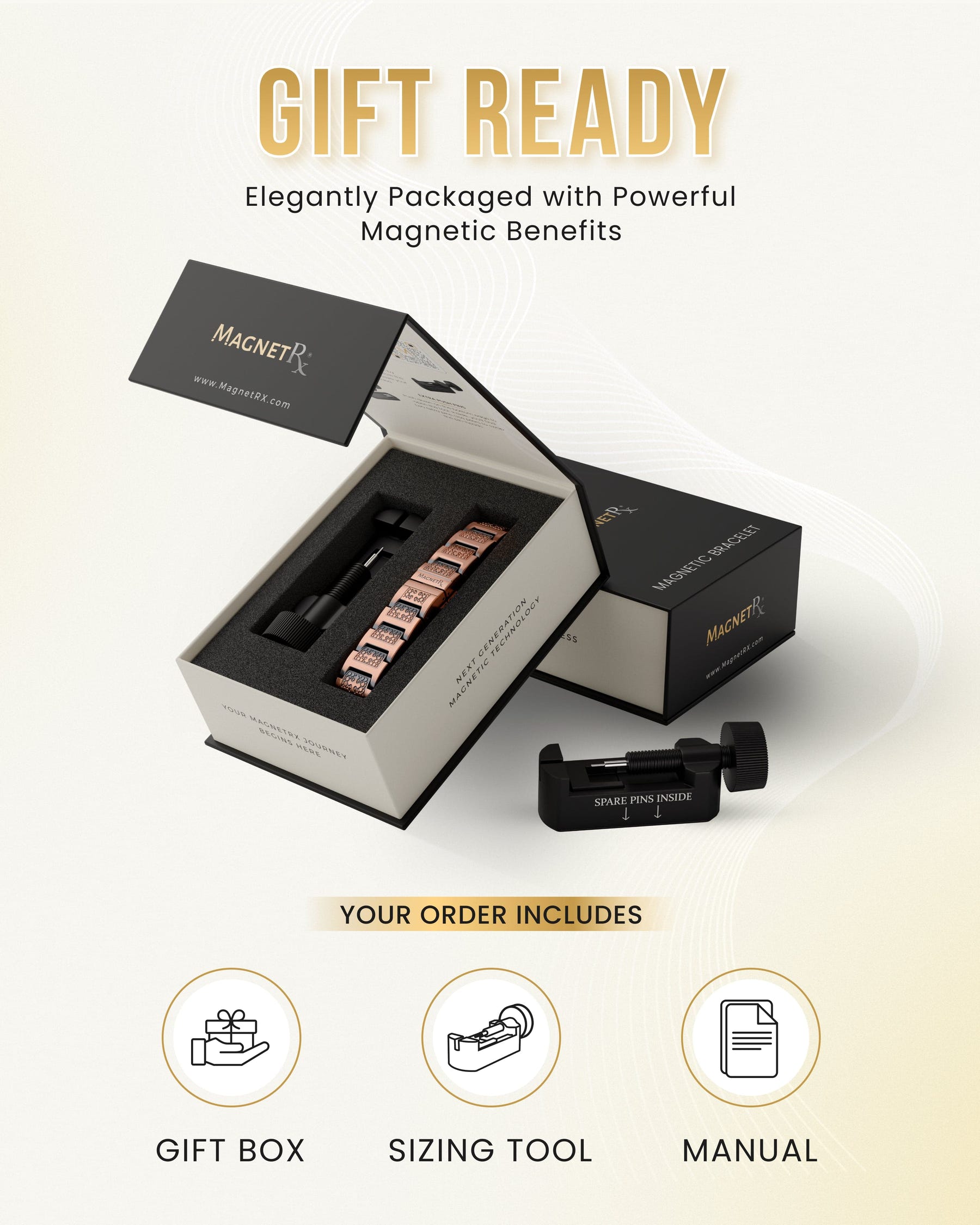 Magnetic Bracelet EllipseMAX Magnetic Copper Bracelet for Men (Cross) MagnetRX