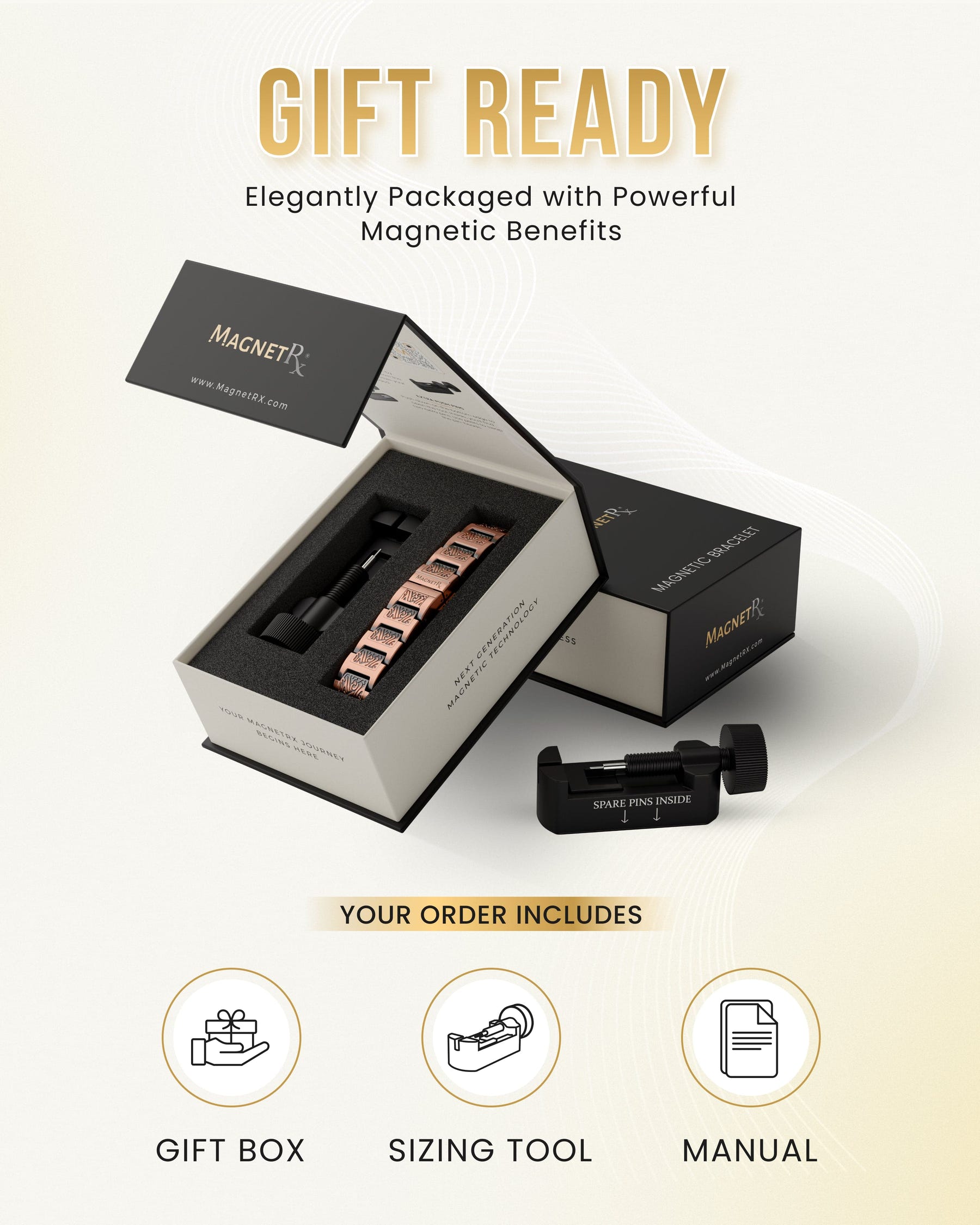 Magnetic Bracelet EllipseMAX Magnetic Copper Bracelet for Men (Viking) MagnetRX