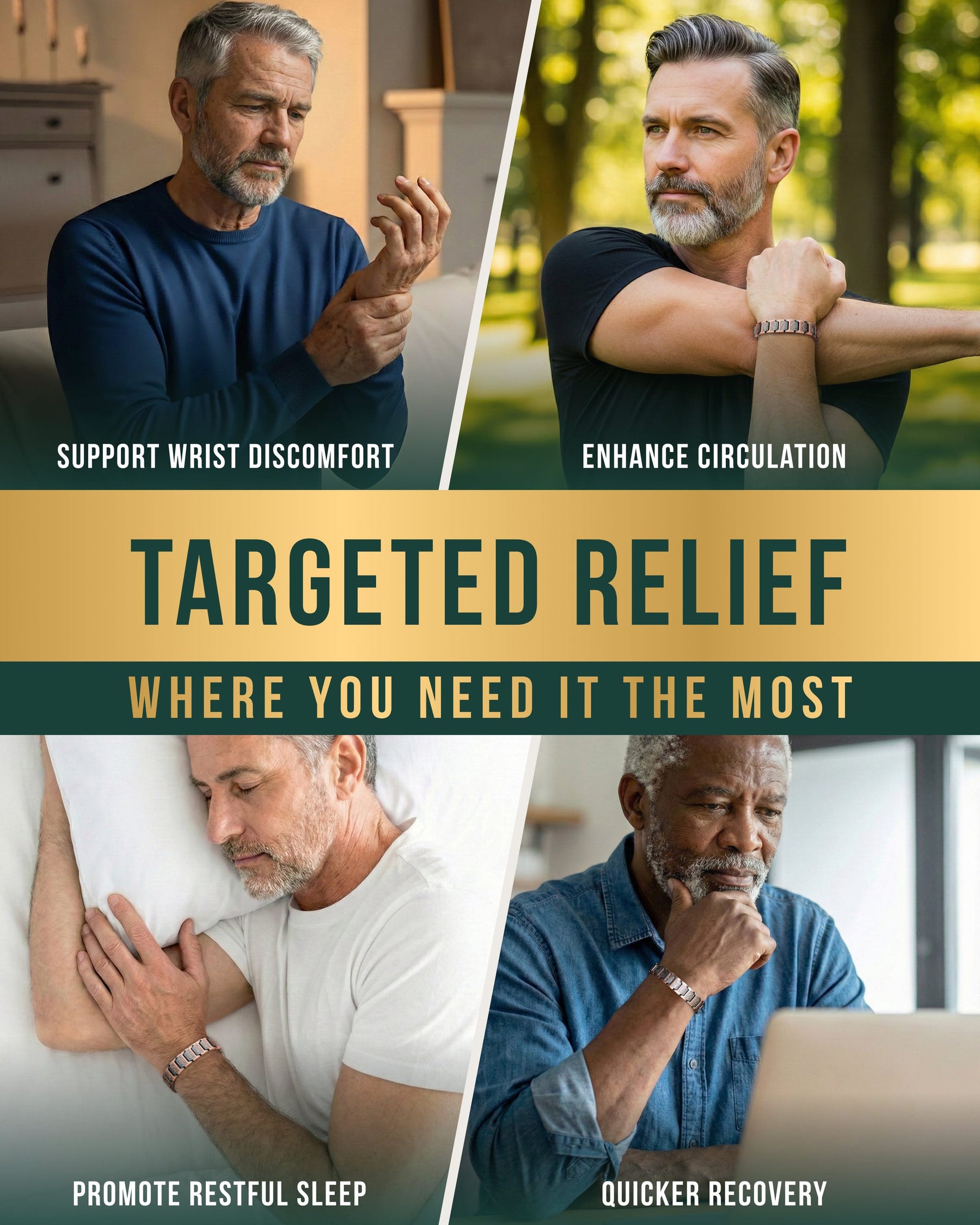 Magnetic Bracelet EllipseMAX Magnetic Copper Bracelet for Men (Viking) MagnetRX