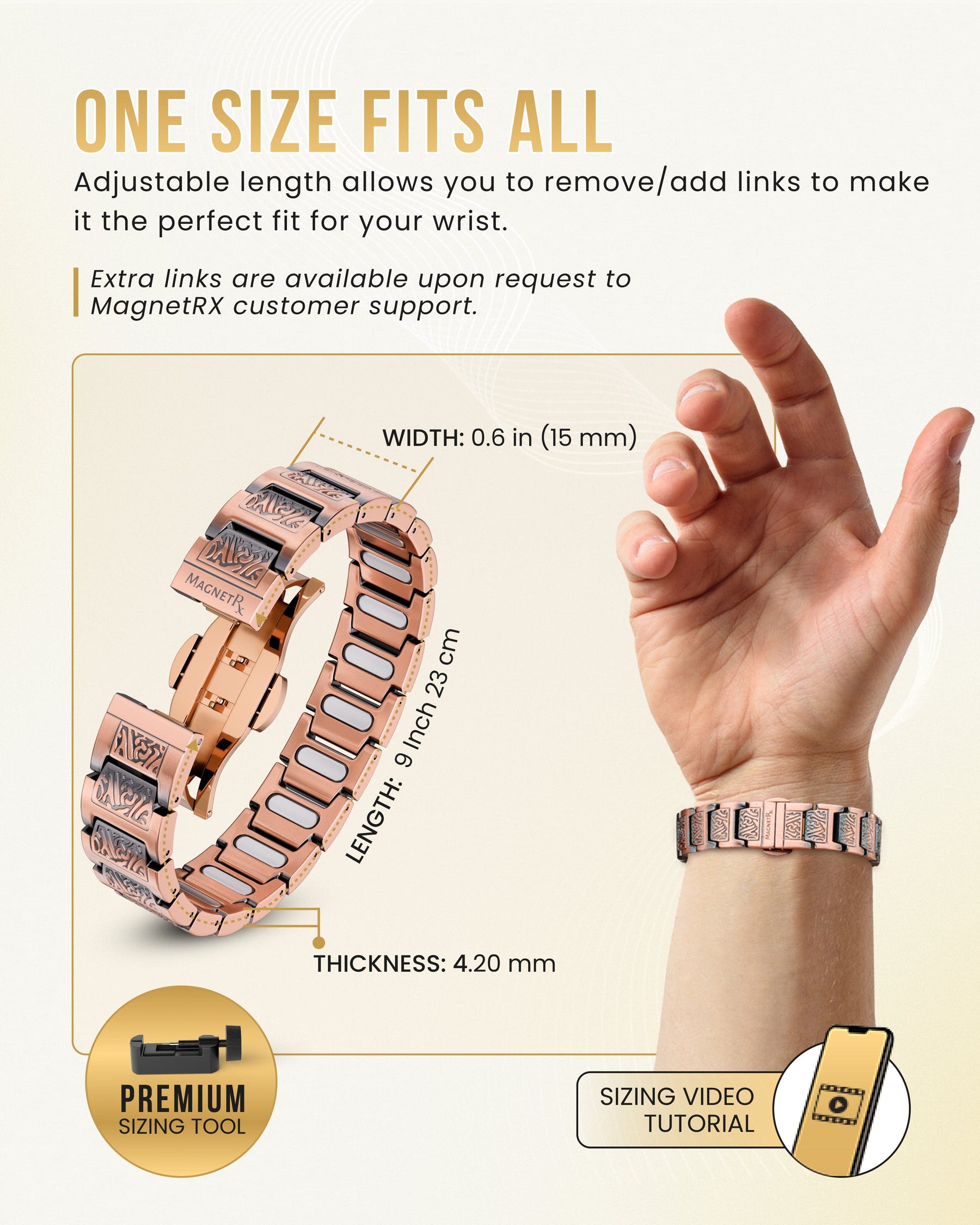 Magnetic Bracelet EllipseMAX Magnetic Copper Bracelet for Men (Viking) MagnetRX