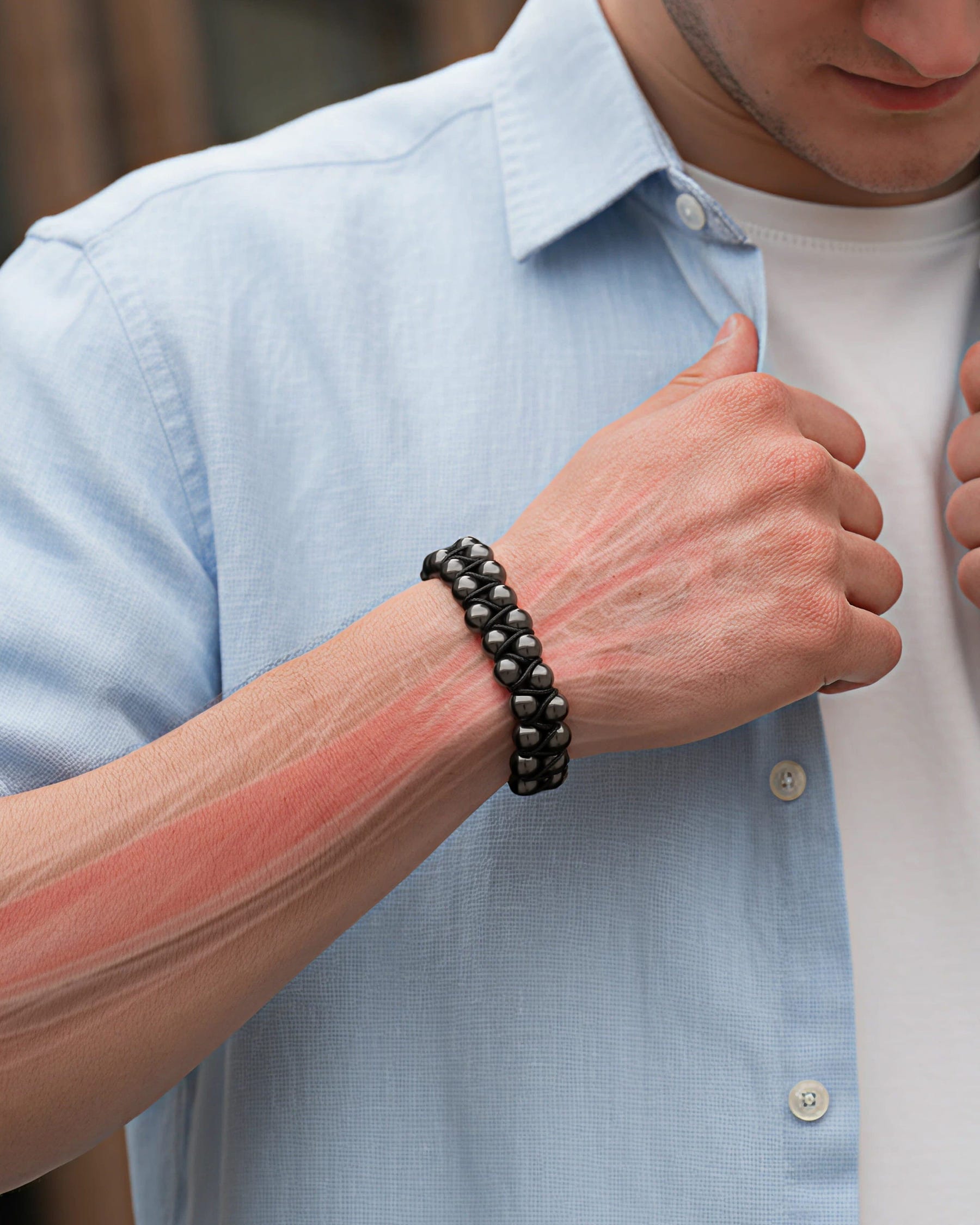 Magnetic Bracelet High Power Magnetic Hematite Bracelet Double Row MagnetRX