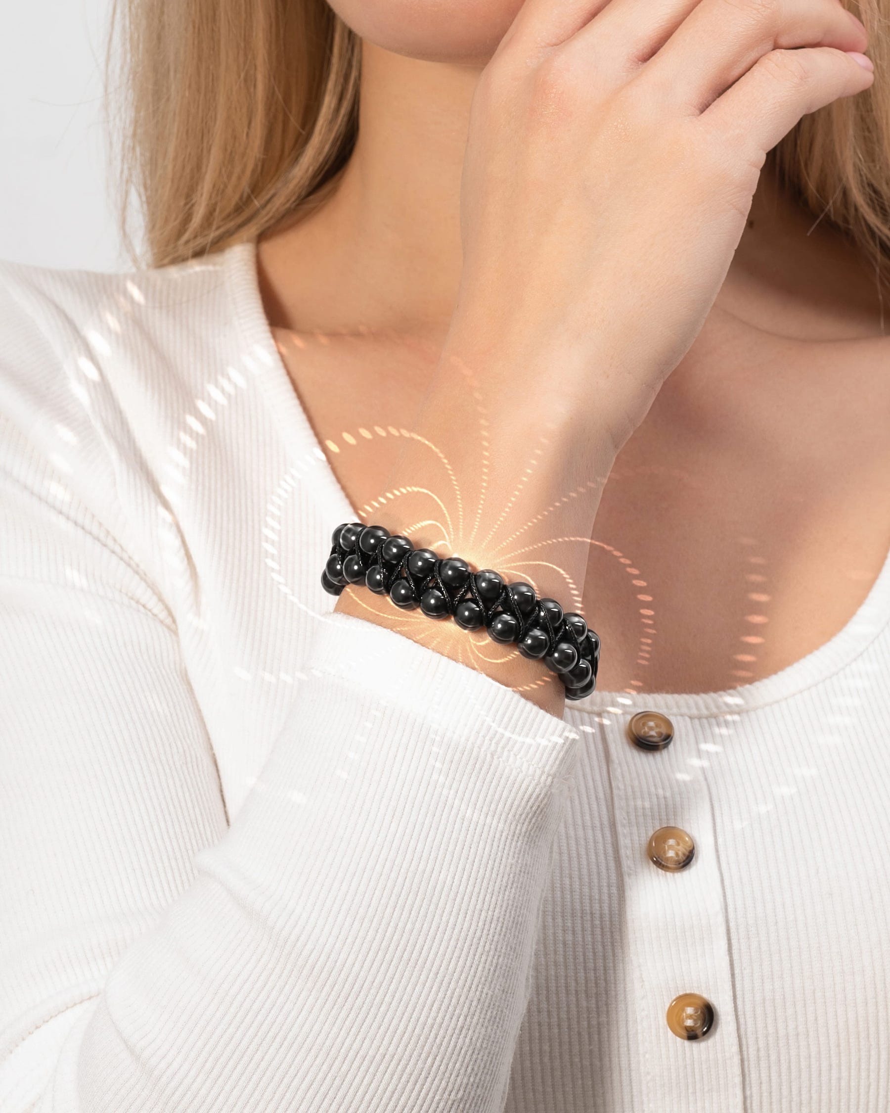 Magnetic Bracelet High Power Magnetic Hematite Bracelet Double Row MagnetRX