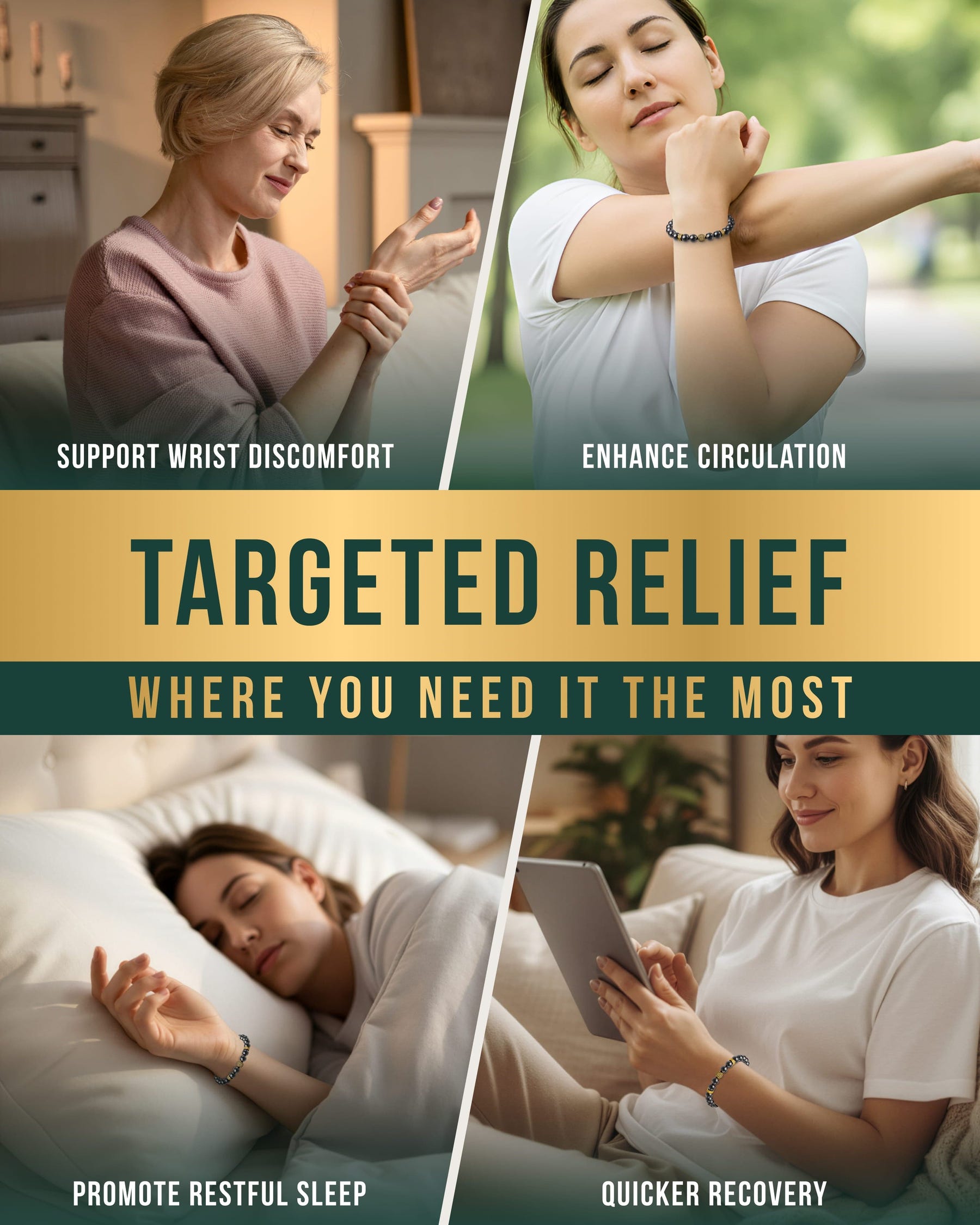 Magnetic Bracelet High Power Magnetic Hematite Bracelet Gold Zeus MagnetRX