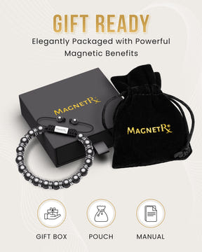 Magnetic Bracelet High Power Magnetic Hematite Bracelet Silver Titan MagnetRX